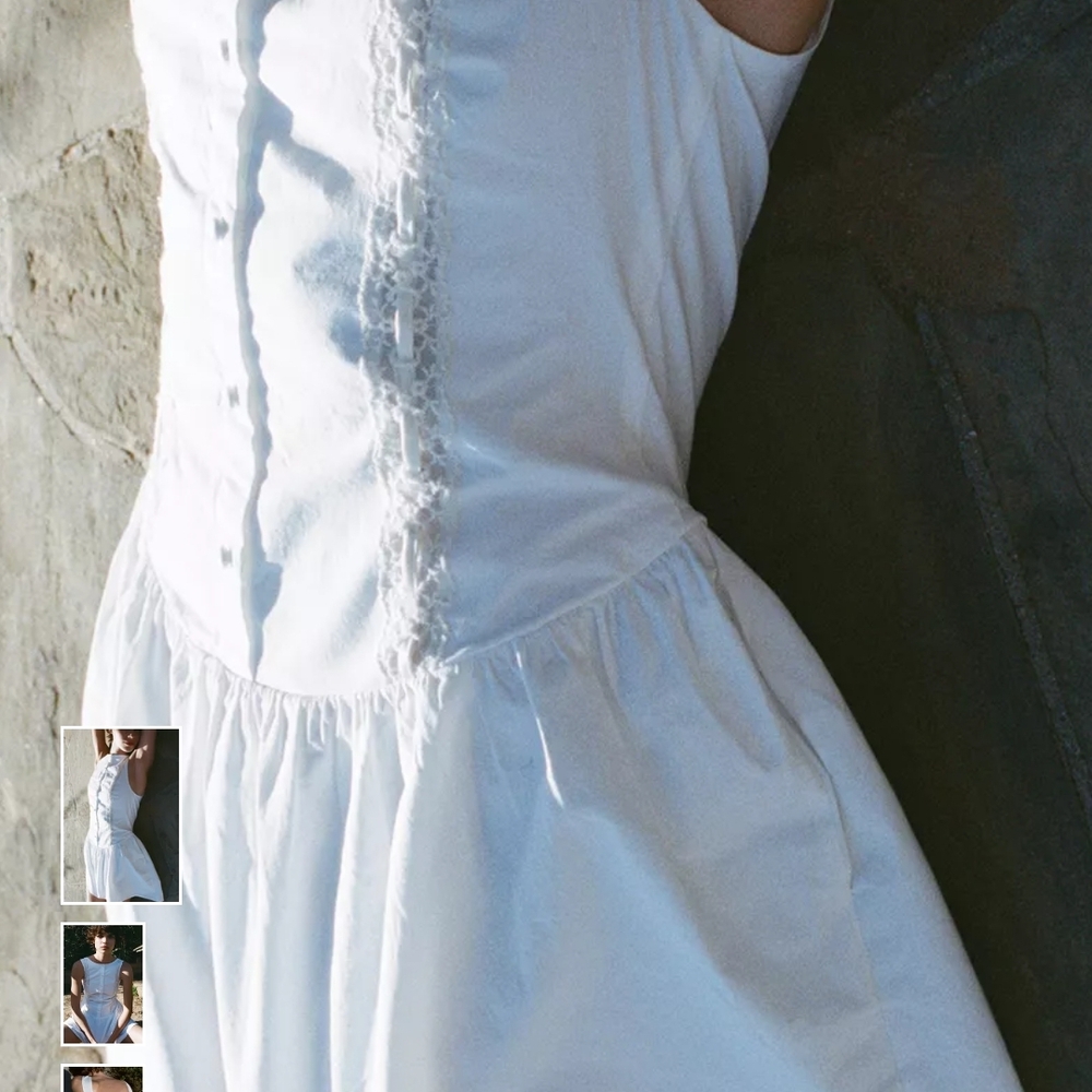 Zara White Lace Mini Dress - Picture 3 of 10